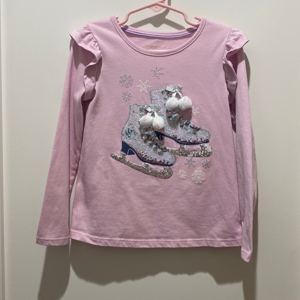 Cynthia Rowley Ice Skating t-shirt with sequin and pom pom detailing.